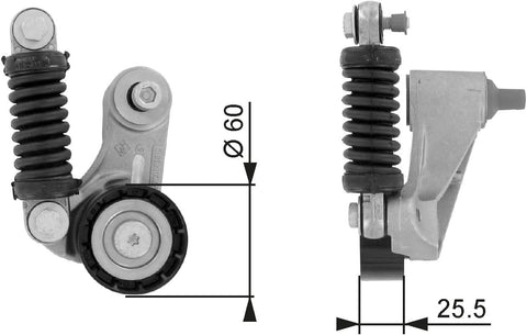 Gates T38240 Tensioner Pulley, Ribbed Drive Belt