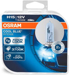 OSRAM COOL BLUE INTENSE H15, headlight bulb for halogen headlamps, xenon effect for white light, 64176CBI-HCB, 12 V passenger car, Duobox (2 units)