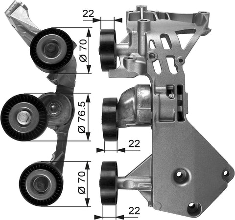 Gates T38465 Tensioner Pulley, Ribbed Drive Belt