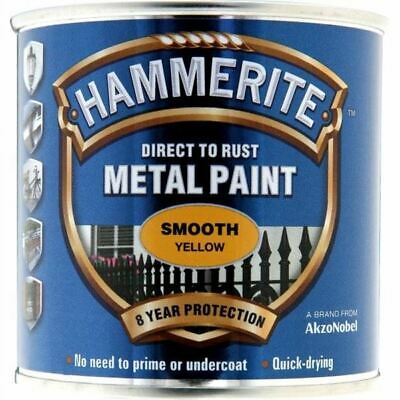 Hammerite Smooth Yellow Metal Paint 250ml